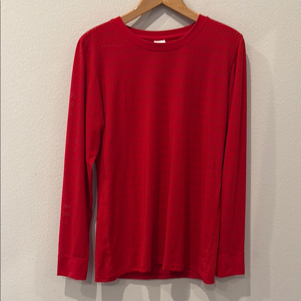 Zyia Active Perforates Chill Red‎ Long Sleeve Top Large